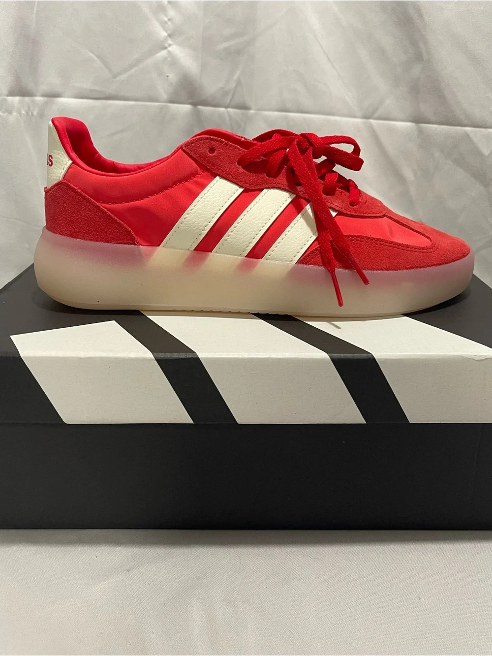 Adidas Barreda Decode J Sneakers Red White Gum Sole Size 6.5 Youth JP6730 NIB